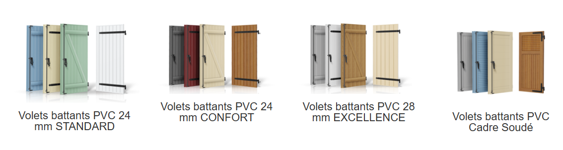 types volets battants PVC